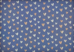 [24212-15PL] Popelín azul con corazones