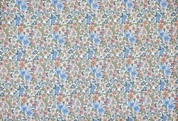 Algodón flores azul rosa