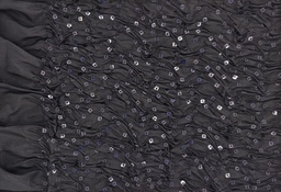 Tafeta drapeada lentejuela negra