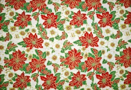 [7010] Popelin navideño acebos blanco