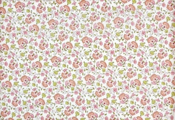 [VE1170] Voile flor rosa verde