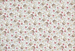 [VE1173] Voile flor marrón rojo