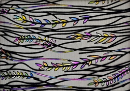 [5637] Tul devoré hojas multicolor