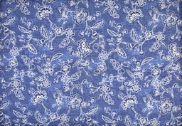 [3291] Popelin tejano flores blancas