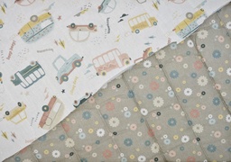 [AC15304] Algodón acolchado coches / flor